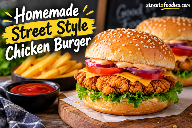 Homemade Street Style Chicken Burger